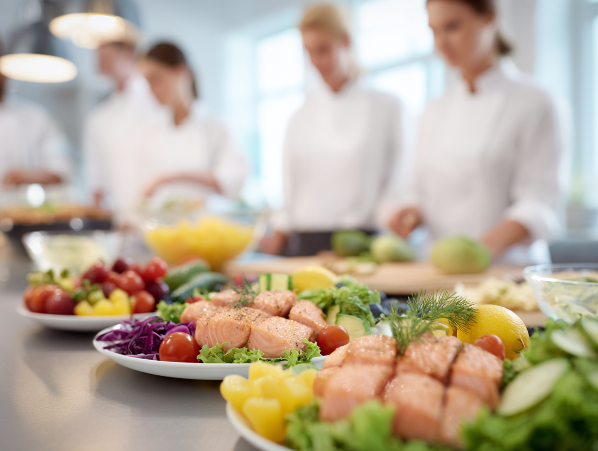 Люди різного віку насолоджуються здоровою їжею